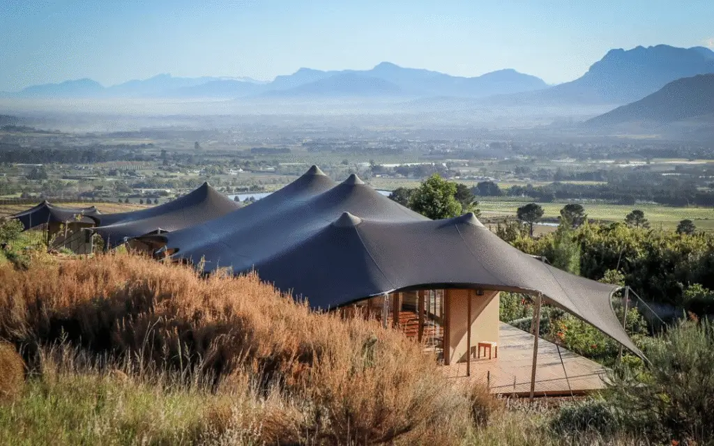 Luxury tented camp in Maasai Mara with stunning views of the savanna
