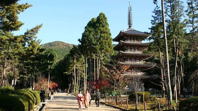 Traditional wooden structure of  Temple in Kyoto, Japan

